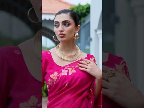 Dark Pink Zari Weaving Saree
