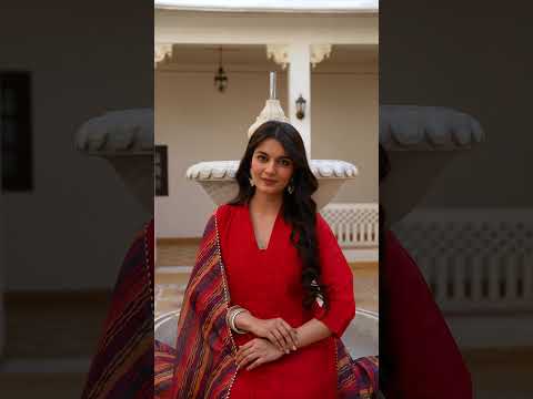 Red Roman Silk Kurti