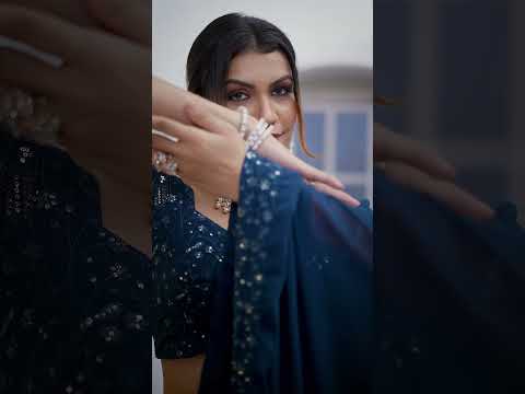 Deep Navy Blue Sequins Embroidered with Thread Work Lehenga – Faux Georgette Silk