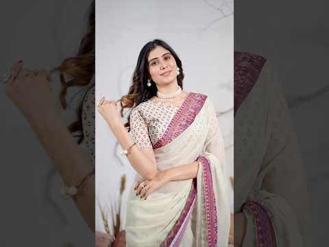 Off White Soft Georgette Saree