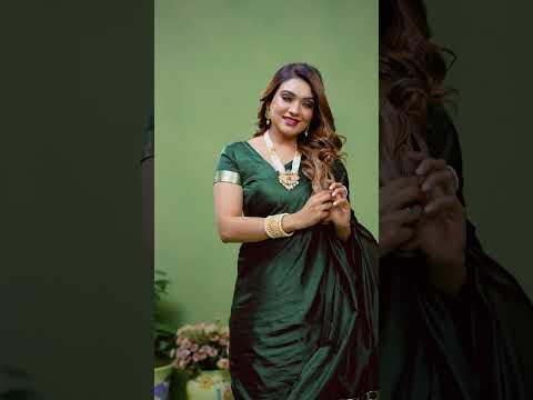 Deep Green Soft Satin Silk Saree
