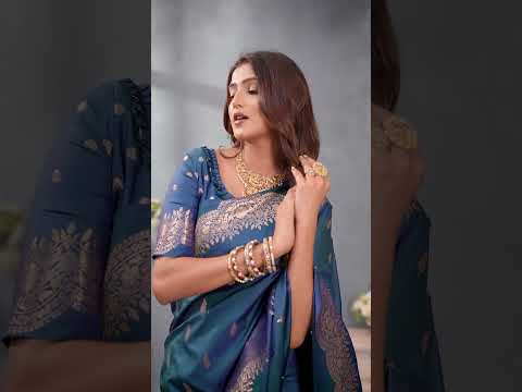Dark Turquoise Banarasi Silk Saree