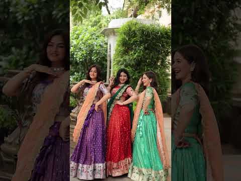 Purple Meena Weaving Lehenga