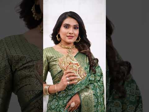 Dark Green Soft Satin Silk Saree