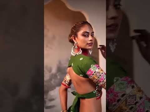 Dark Green Heavy Muslin Cotton Lehenga