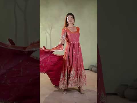 Soft Pink Embroidered Codding Suit – Anarkali Silk Blend