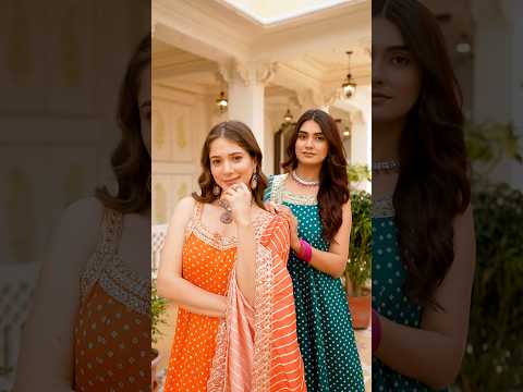Orange Embroidered Anarkali Suit – Mirror Work, Palazzo & Dupatta