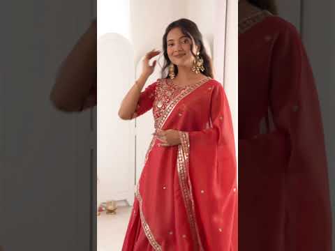 Soft Red Silk Lehenga