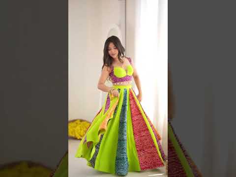 Multicolor Digital Bandhani Print Lehenga – 6 Meter Flair, Garba Style
