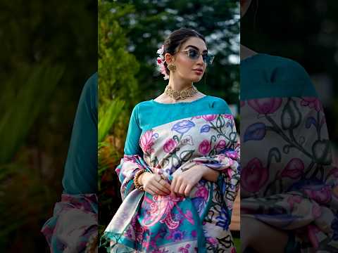 Beige Navy Blue Soft Tussar Silk Saree
