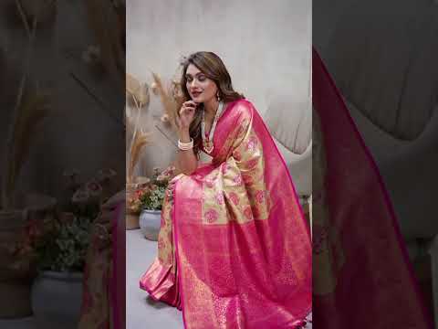 Beige Banarasi Tissue Silk Saree