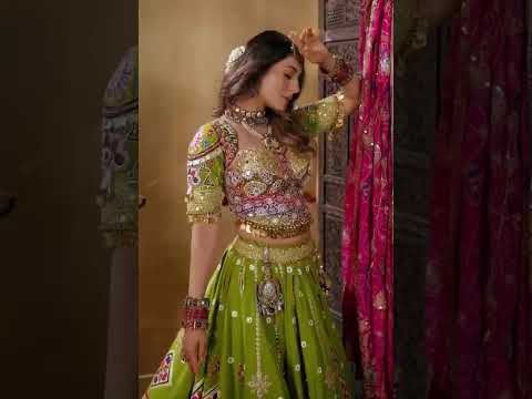 Pista Green Heavy Muslin Cotton Lehenga