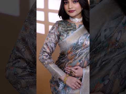 Olive Green Zari Weaving Saree – Premium Crystal, Zari Border