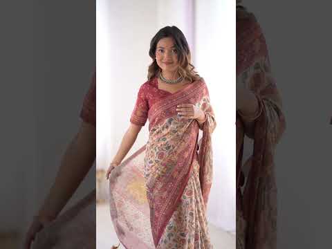 Wine Handloom Cotton Saree