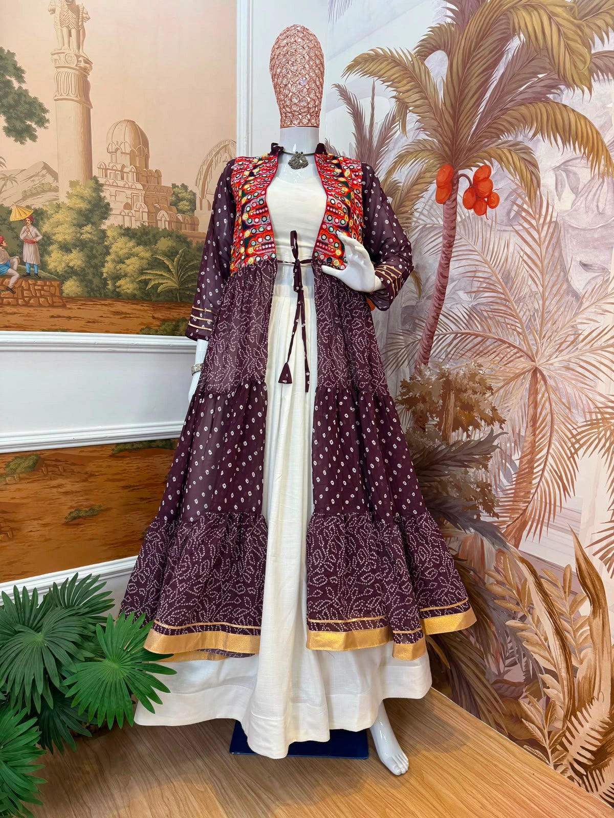 Purple Bandhani Lehenga with gamthi kedia detail – KL180 Kalyanja