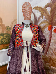 Purple Cotton Blend Bandhani Lehenga product display – KL180 Kalyanja