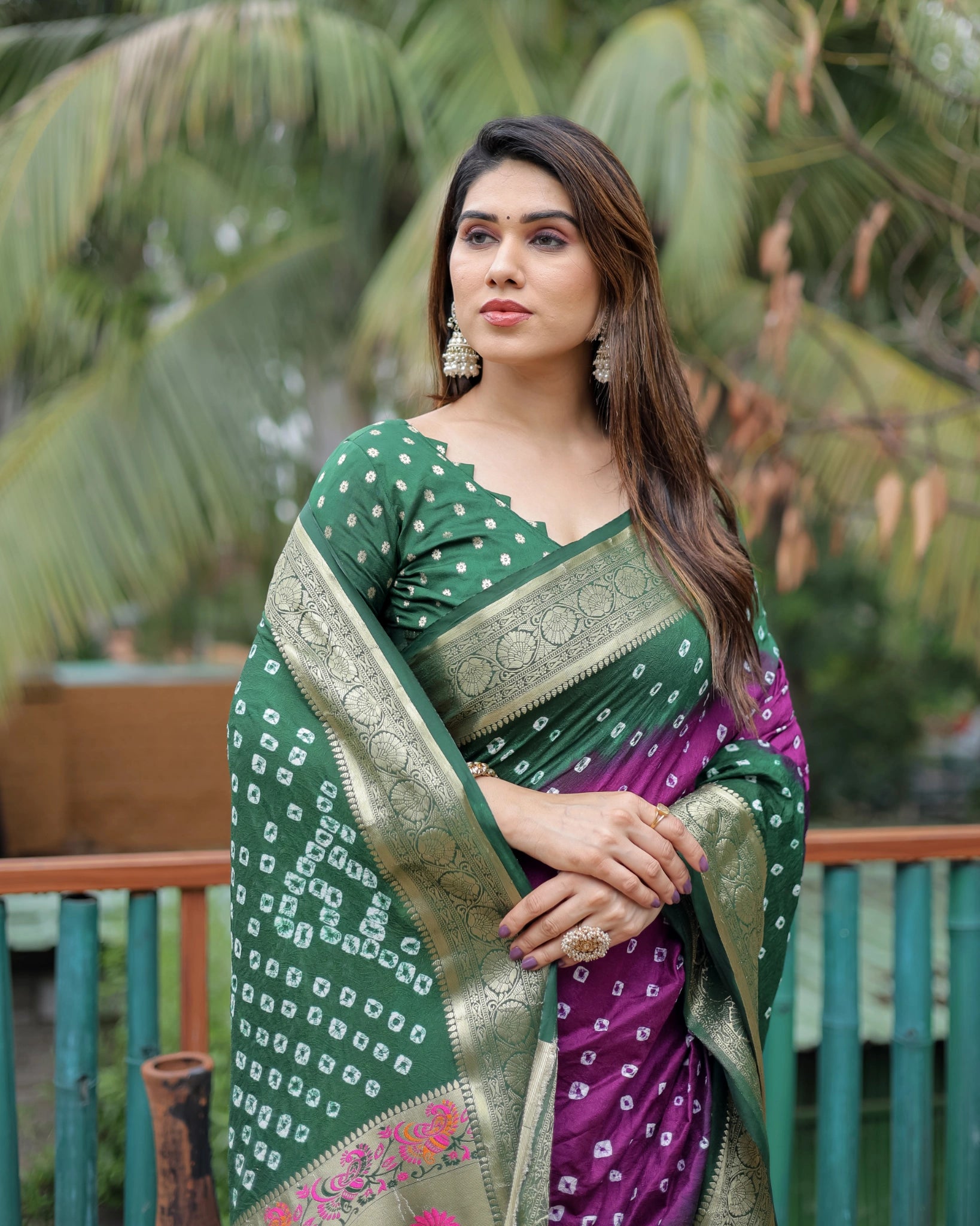 Purple Paithani Weaving Saree Dola Silk Kalyanja KS387 – Front View