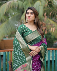 Purple Paithani Weaving Saree Dola Silk Kalyanja KS387 – Front View