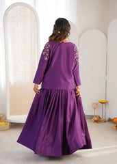 Purple Sequins Embroidered Lehenga with Jacket back view plain jacket – Kalyanja KL169