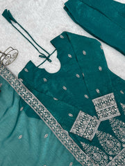 Rama suit flat lay - sequins and zari work