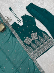 Rama suit flat lay - cuff embroidery detail