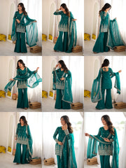 Rama sequins zari suit - styled multiple poses