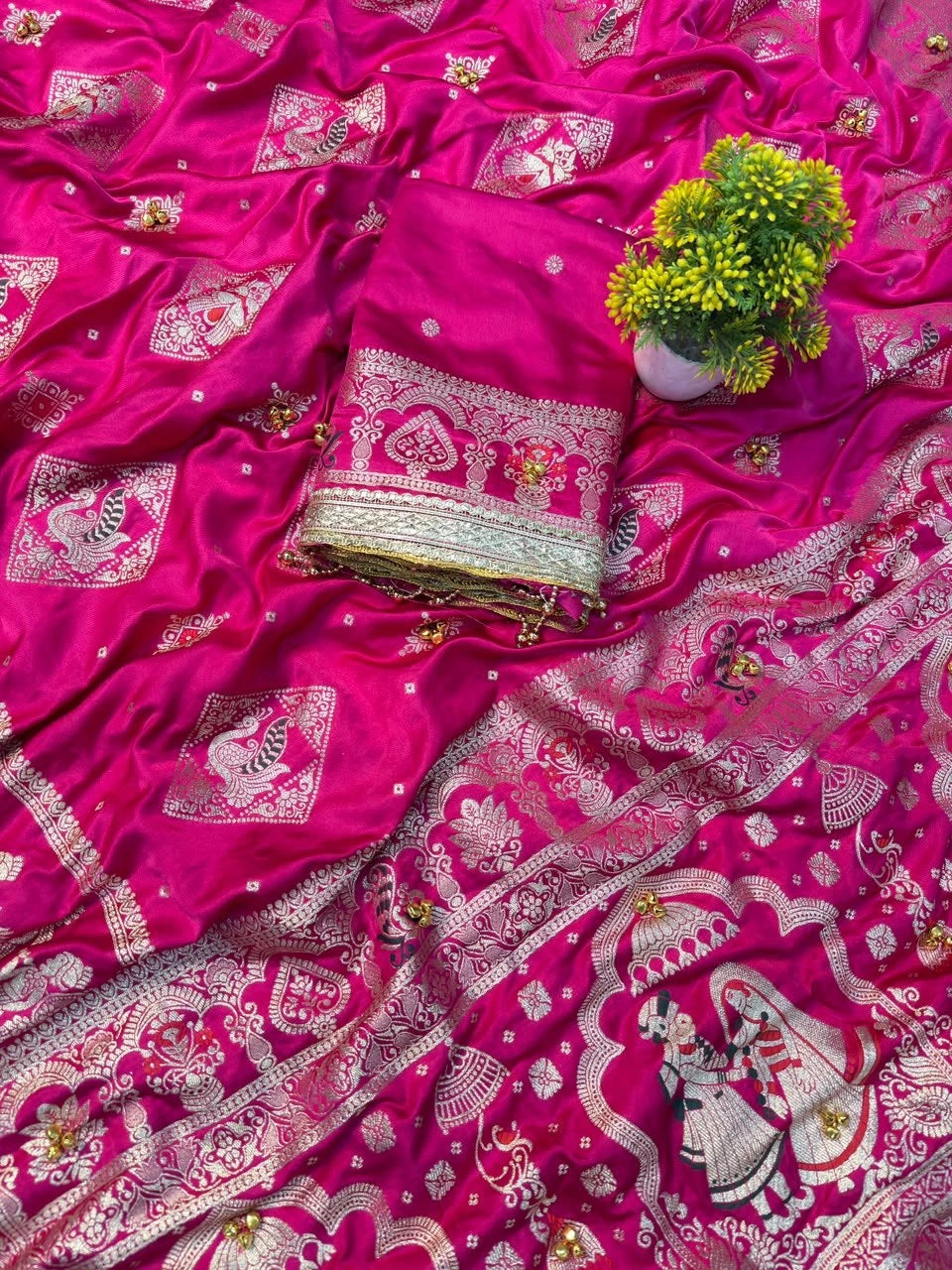 Rani Kalyanja saree with running blouse piece
