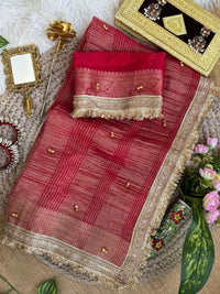 Rani Hand Ghungroo with Fancy Lace Saree – Fendy Chiffon