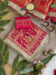 Rani Pink Ghungroo Meena Work Saree – Blouse Piece View KS403
