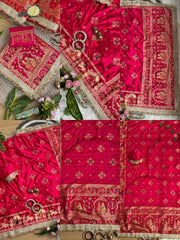Rani Pink Hand Ghungroo with Meena Work Saree – Collage KS403 Kalyanja