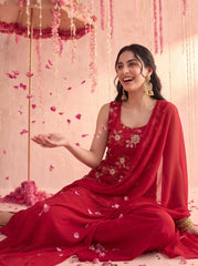 Red Palazzo Suit KU318 festive look