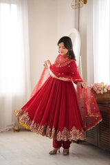 Red Sequins Embroidered Suit Anarkali Doremon Crush KU275 Kalyanja