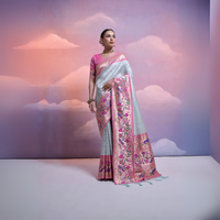 Sky Blue Kanjivaram Weaving Soft Banarasi Silk Saree