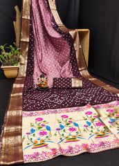 Soft Pink Paithani Weaving Saree KS387 – Flat Lay