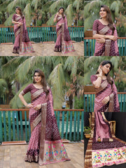 Soft Pink Paithani Weaving Saree Kalyanja KS387 – Collage
