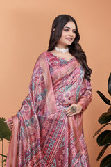 Soft Pink Premium Crystal Saree Zari Border Close-Up | Kalyanja KS364