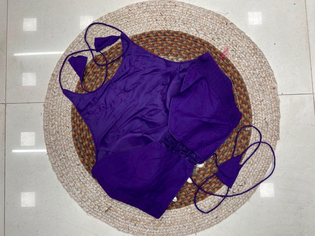 Soft Purple Kodi with Handwork Blouse Back – Kalyanja KB47