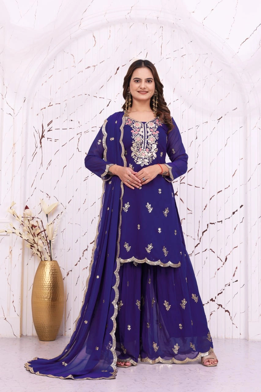 Soft Purple Pakistani Suit Sequins Embroidered KU272 Kalyanja