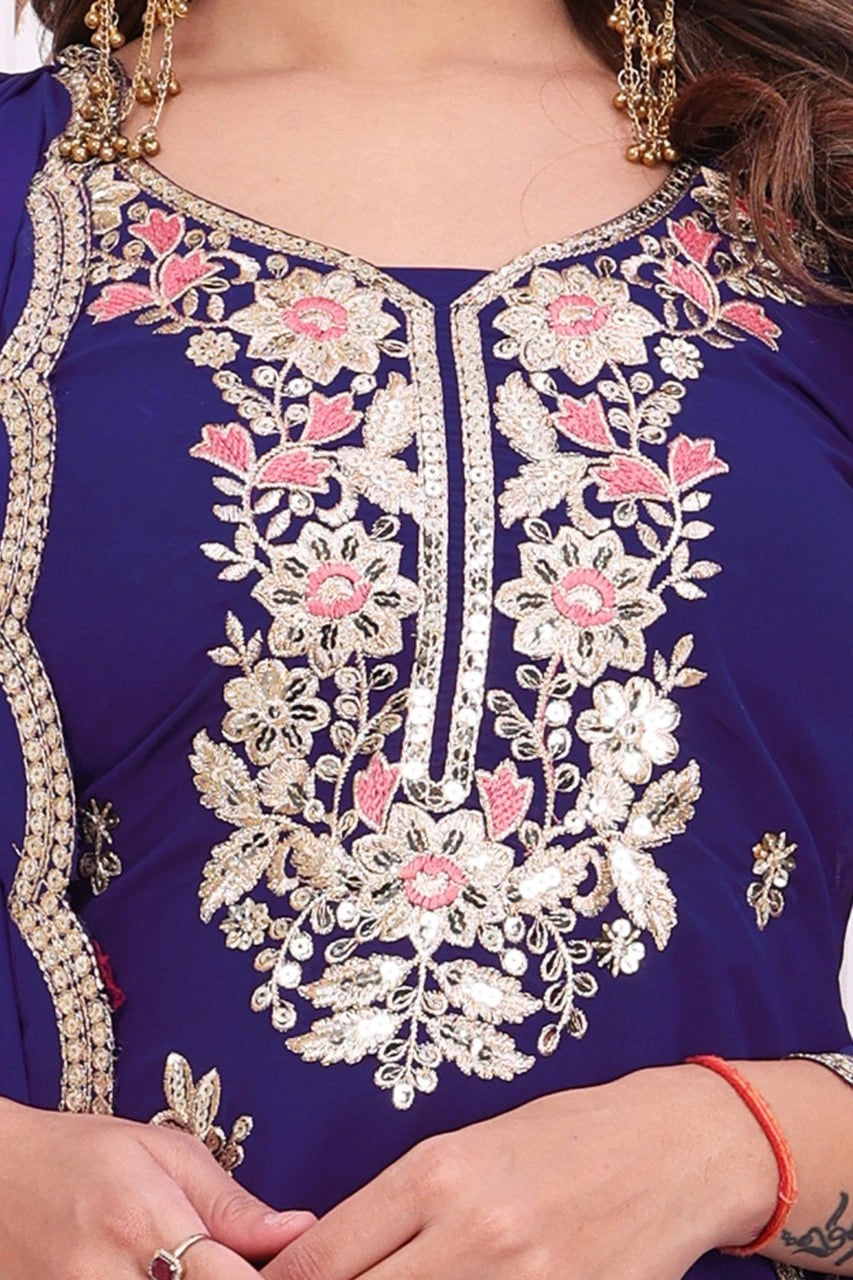 Soft Purple Sequins Embroidered Suit Dupatta View KU272 Kalyanja