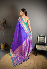 Soft Purple Saree back pallu spread – KS373