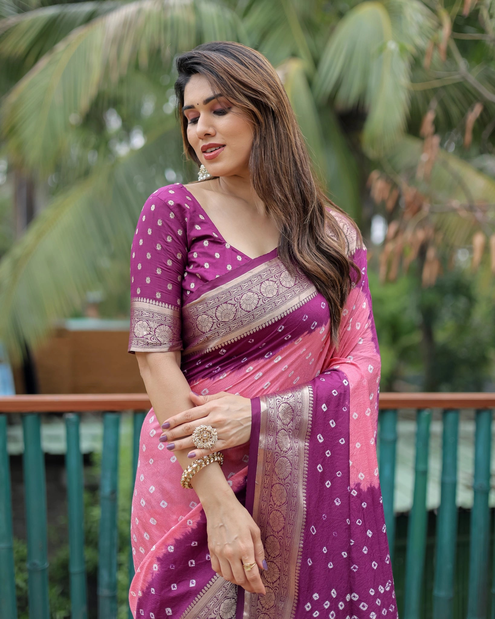 Tulip Pink Paithani Weaving Saree Dola Silk Kalyanja KS387 – Front View