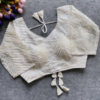 white Gota Patti Georgette Blouse
