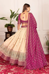 Wine Lehenga open dori back choli detail – Kalyanja KL162