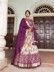 Wine Floral Lehenga standing portrait view – KL182 Kalyanja