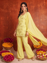 Yellow Palazzo Suit KU318 with dupatta