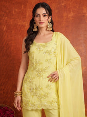 Yellow Palazzo Suit KU318 festive look
