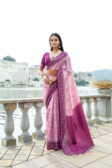 Light Pink Silk Saree